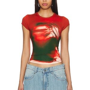 Red & Black baby tee by Jaded London